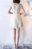 Homecoming Dresses A Line Scoop Lace Short/Mini Zipper Up