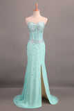 Sweetheart Sheath/Column Prom Dress Lace With Rhinestone