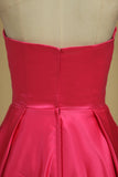 Sweetheart Sheath Prom Dresses Satin Zipper Up