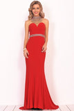 Prom Dresses Mermaid High Neck Spandex With Beading Sweep Train