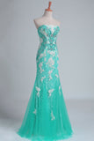 Prom Dresses Strapless Column With Beading And Applique