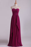 Bridesmaid Dresses A Line Sweetheart Chiffon With Ruffles