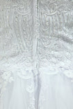 A Line Sweetheart With Applique & Beads Wedding Dresses Tulle