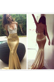 Prom Dresses Mermaid Spaghetti Straps Elastic Satin With Applique Open Back