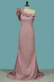 Evening Dresses Mermaid One Shoulder Satin Sweep Train