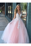 Stunning Lace Applique Ball Gown Long Ball Gowns Prom Dresses Quinceanera Dress