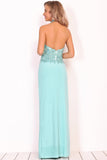 Prom Dresses Halter Chiffon With Applique And Slit Sheath