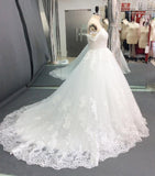 Ball Gown Off the Shoulder Sweetheart Wedding Dresses with Lace up, Wedding Gowns SJS15561