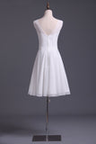 V Neck A Line Dress With Sash Pick Up Chiffon Skirt Knee Length