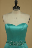 New Arrival Sweetheart Prom Dresses Mermaid Beaded Waistband Satin