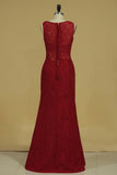 Scoop Evening Dresses Lace Floor Length Mermaid