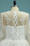 Scoop Wedding Dresses Mermaid Long Sleeves Tulle With Beading