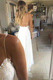 Elegant A Line Spaghetti Straps V Neck Top Lace Wedding Dresses, Bridal SJS20461