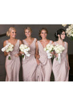 A Line V Neck Chiffon With Ruffles Bridesmaid Dresses Floor Length