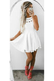 New Arrival Scoop Chiffon A Line Short/Mini Cocktail Dresses