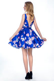 A Line V-Neck Short/Mini Satin Floral Homecoming Dresses