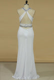 Sheath Scoop Spandex Prom Dresses Sheath With Beading