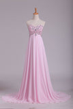 Hot Prom Dresses Sweetheart With Beading Floor Length Chiffon