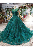 Ball Gown Wedding Dresses Scoop Aline Top Quality Appliques Tulle Beading Short Sleeves