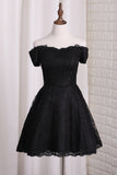 New Arrival Off The Shoulder A-Line Lace Cute Homecoming Dresses