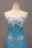 Sweetheart Sheath/Column Prom Dress Lace With Rhinestone