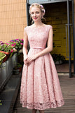 New Arrival Bateau Lace With Beads And Sash A Line Prom Dresses