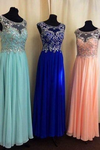 Real Made A-Line Beading Chiffon Real Made Prom Dresses BG33