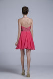 Halter A Line Sexy And Cute Homecoming Dress Short/Mini Chiffon&Tulle Beaded