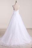 Wedding Dresses Spaghetti Straps Organza & Satin A Line