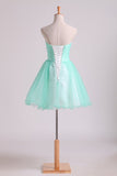 A Line Sweetheart Homecoming Dresses Beaded Bodice Tulle