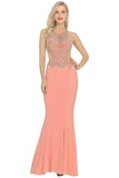 Sexy Open Back Scoop Open Back Prom Dresses With Beads Spandex