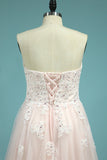 Tulle Prom Dresses Sweetheart With Applique And Beads Lace Up