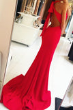 Halter Open Back Satin Mermaid Evening Dresses With Slit