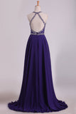 Prom Dresses A Line Chiffon Floor Length With Ruffles