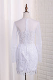 Scoop Long Sleeves Wedding Dresses Tulle & Organza With Applique Sweep Train Detachable