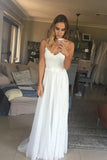 Elegant A Line Spaghetti Straps V Neck Top Lace Wedding Dresses, Bridal SJS20461