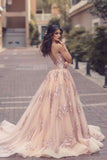 Unique Prom Dresses Mermaid Scoop Tulle With Applique Court Train One Piece