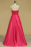 Sweetheart Sheath Prom Dresses Satin Zipper Up