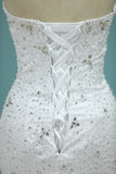 Full Beaded Bodice Wedding Dress Sweetheart With Tulle Skirt Lace Up