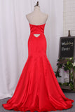 Mermaid Prom Dresses Sweetheart Satin Floor Length