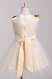 Scoop Flower Girl Dresses A-Line With Flowers Lace & Tulle