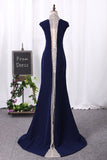 High Neck Spandex With Beading Mermaid Prom Dresses