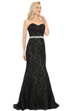 Evening Dresses Sweetheart Beaded Waistline Lace Mermaid