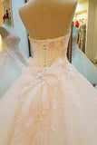 New Arrival Sweetheart A Line Luxurious Wedding Dresses Lace Up With Beads Sequins Handmade Flowers