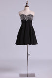 Homecoming Dresses Sweetheart A Line Short Chiffon With Beads