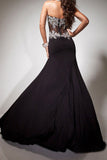 Prom Dresses Mermaid/Trumpet Black Sweetheart Chiffon With Rhinestone