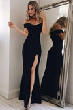 Off The Shoulder Evening Dresses Spandex Mermaid With Slit