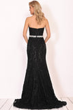 Evening Dresses Sweetheart Beaded Waistline Lace Mermaid