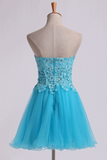 Homecoming Dress Sweet Short/Mini A Line Tulle Skirt With Applique And Beads