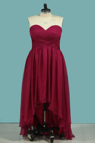 Asymmetrical Bridesmaid Dresses Sweetheart Ruched Bodice A Line